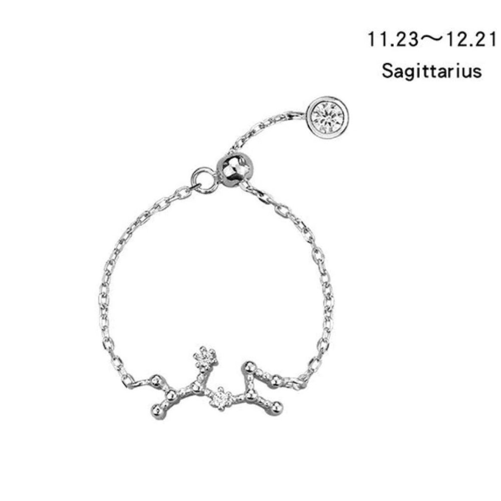 *925 Silver Zodiac Resizable Ring-Sagittarius A
